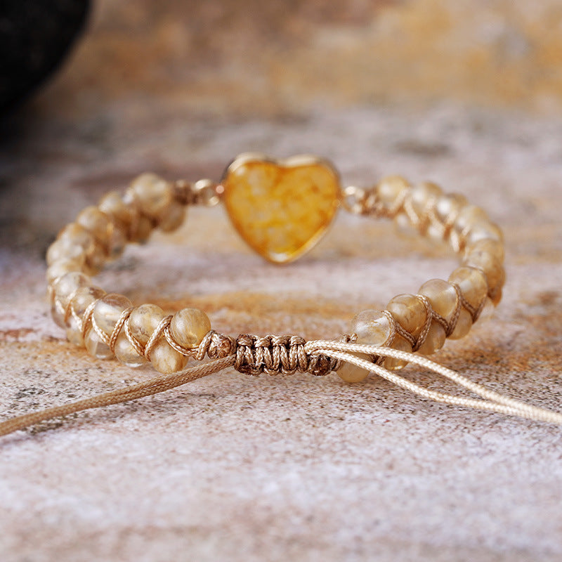 Teardrop-shaped Lapis Lazuli Natural Stone Handwoven Wrap Bracelet Adjustable