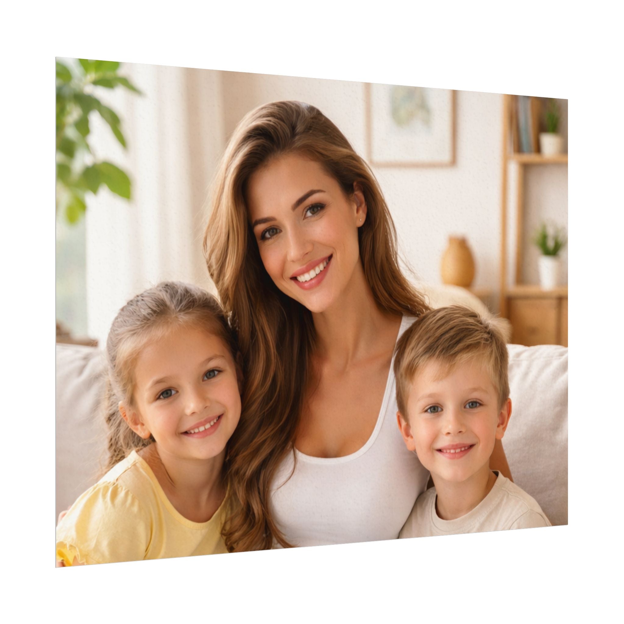 Matte Watercolor Photo Poster — Textured Family Portrait Art Print