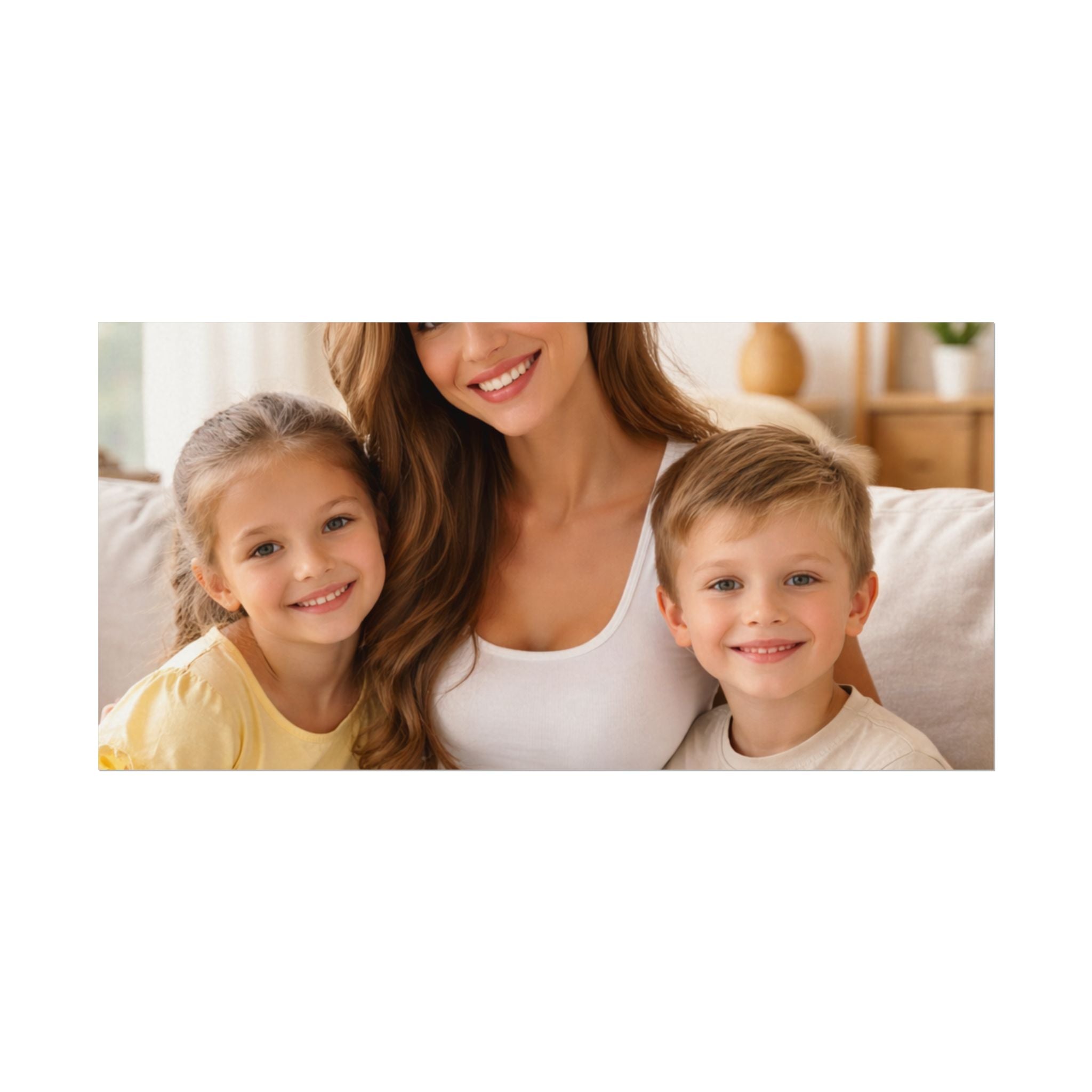 Matte Watercolor Photo Poster — Textured Family Portrait Art Print