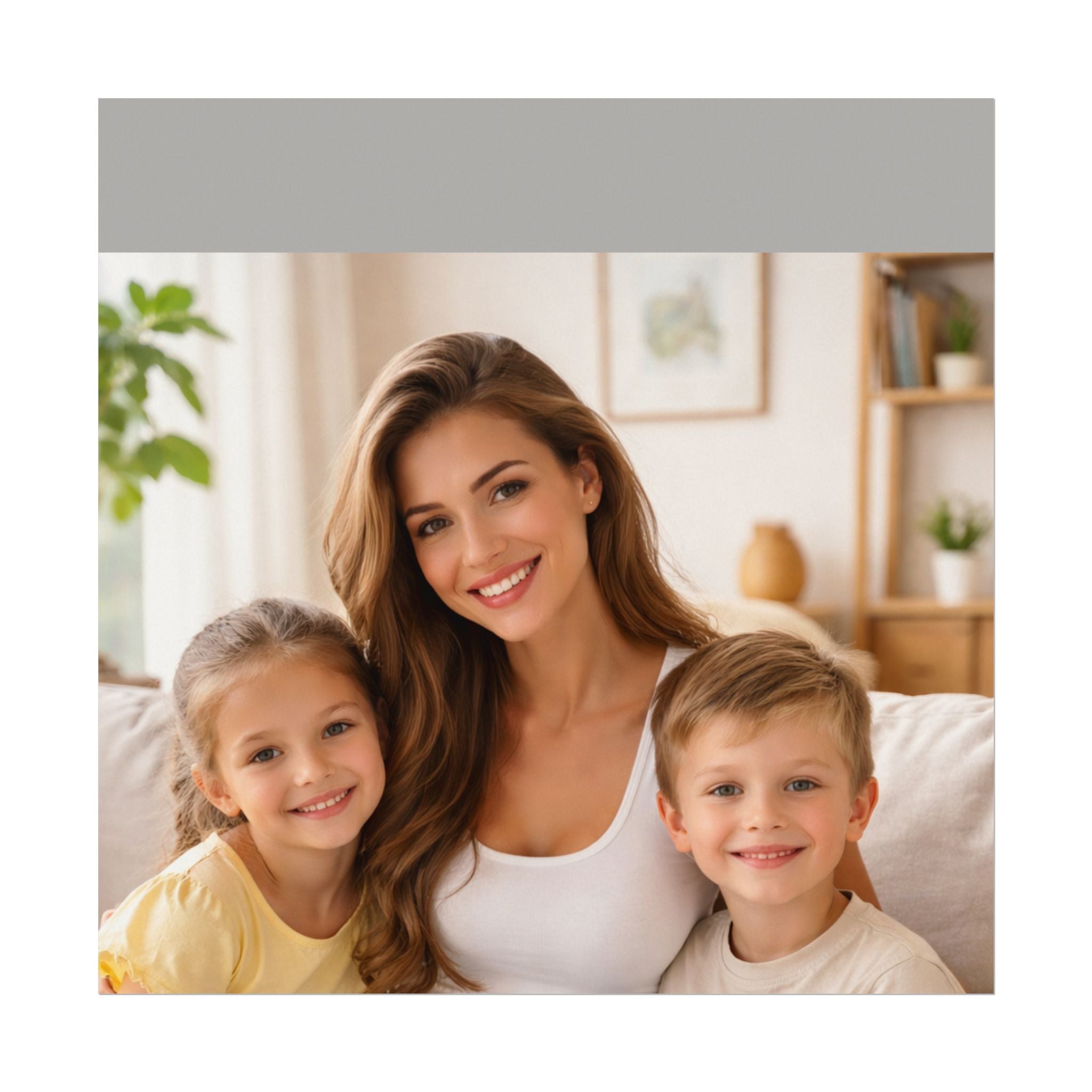 Matte Watercolor Photo Poster — Textured Family Portrait Art Print