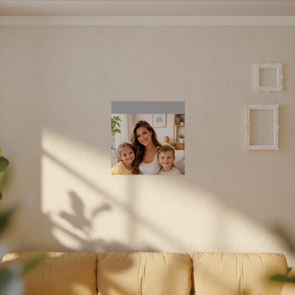 Matte Watercolor Photo Poster — Textured Family Portrait Art Print