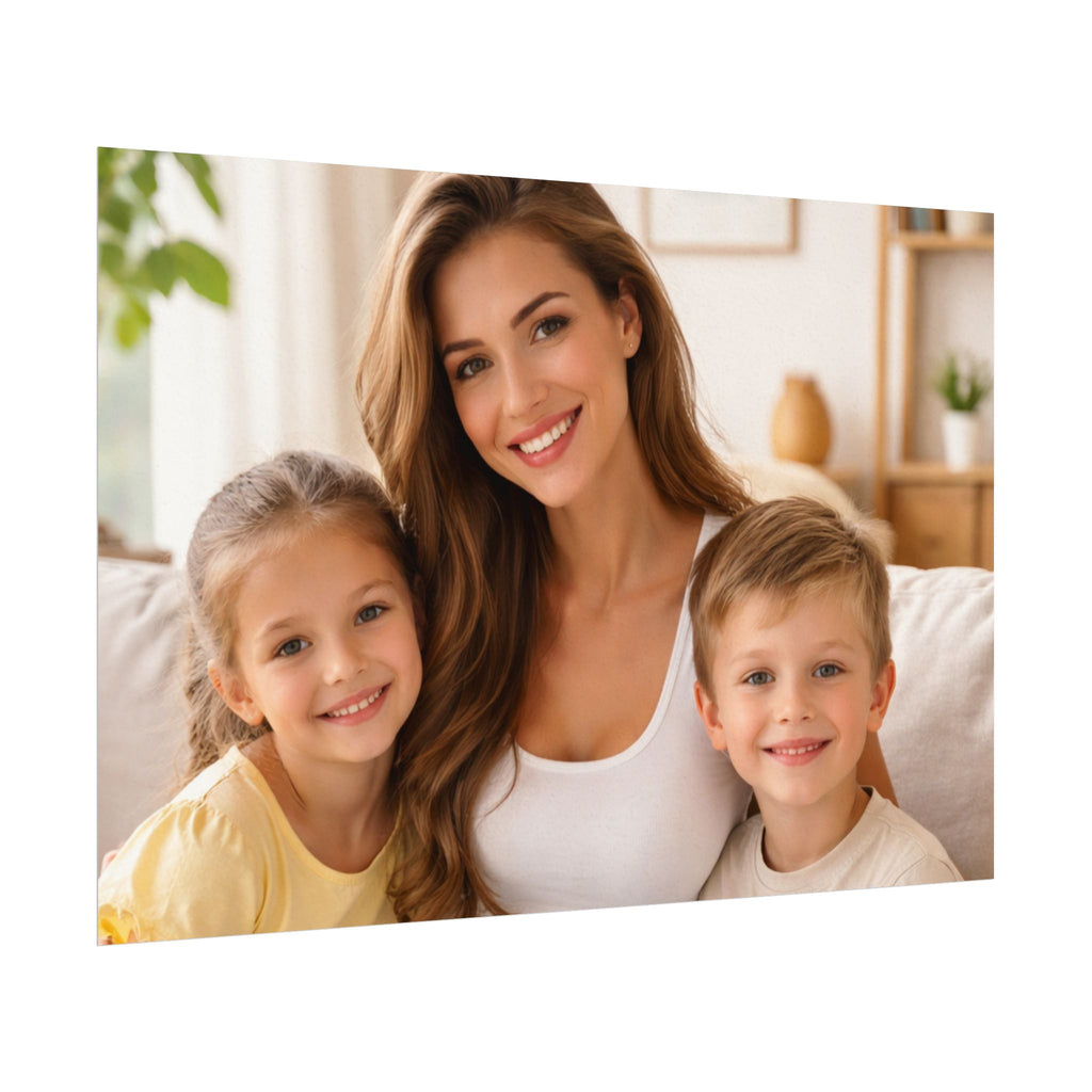 Matte Watercolor Photo Poster — Textured Family Portrait Art Print