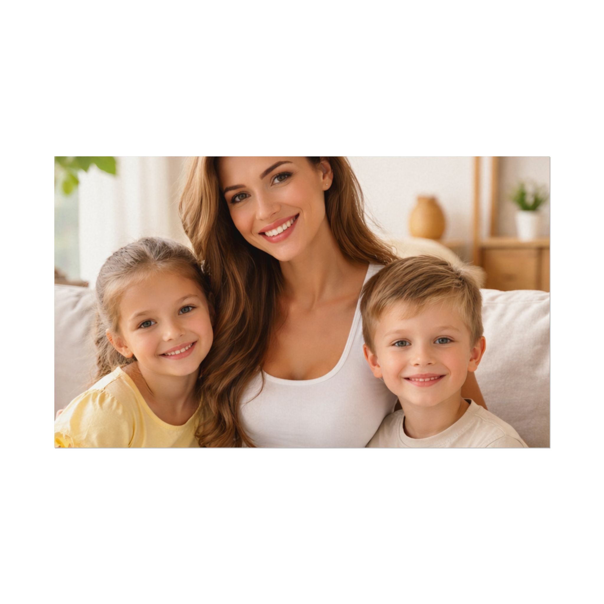 Matte Watercolor Photo Poster — Textured Family Portrait Art Print