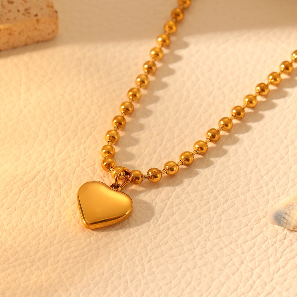 Light Luxury Colorfast Heart-Shaped Bead Jewelry Set