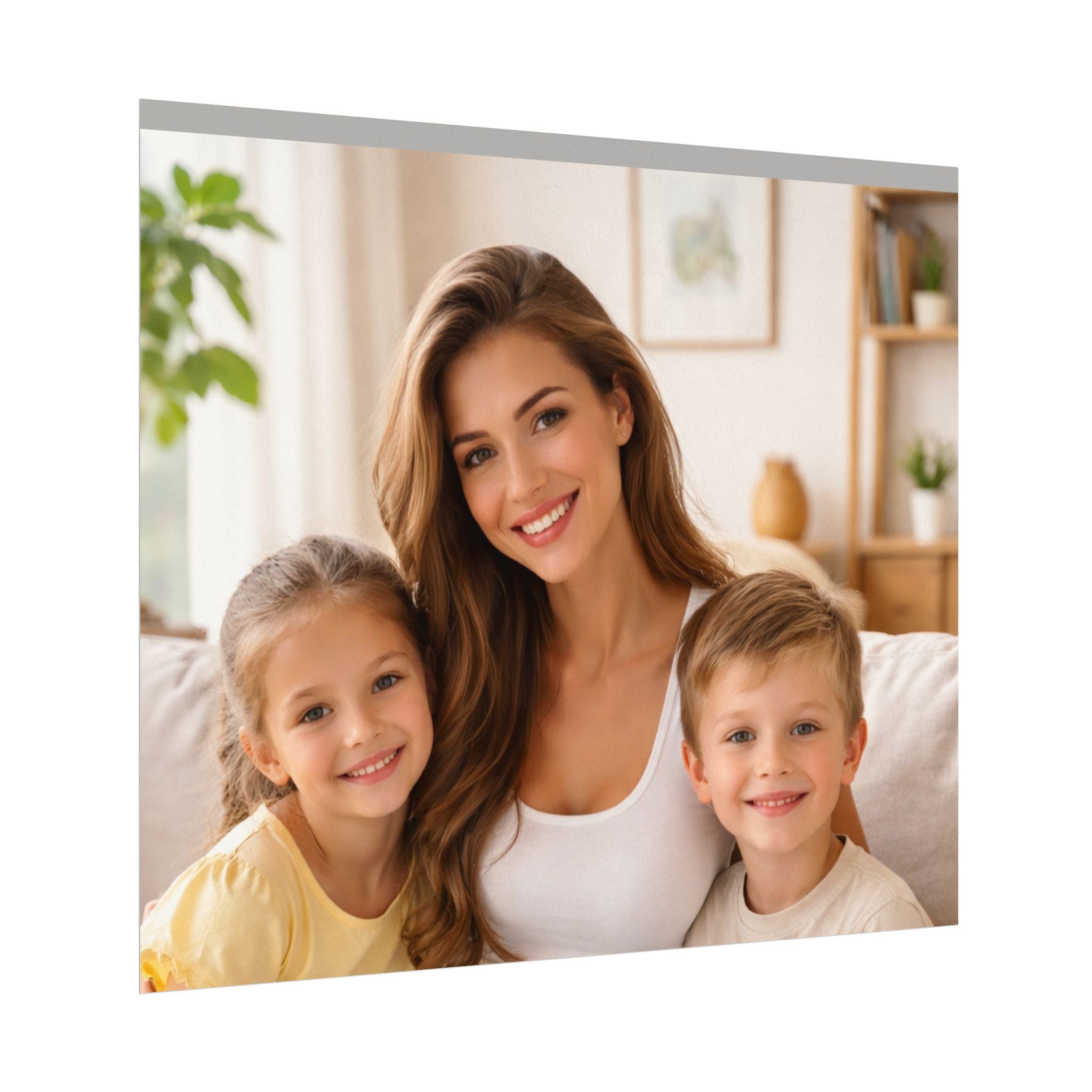 Matte Watercolor Photo Poster — Textured Family Portrait Art Print