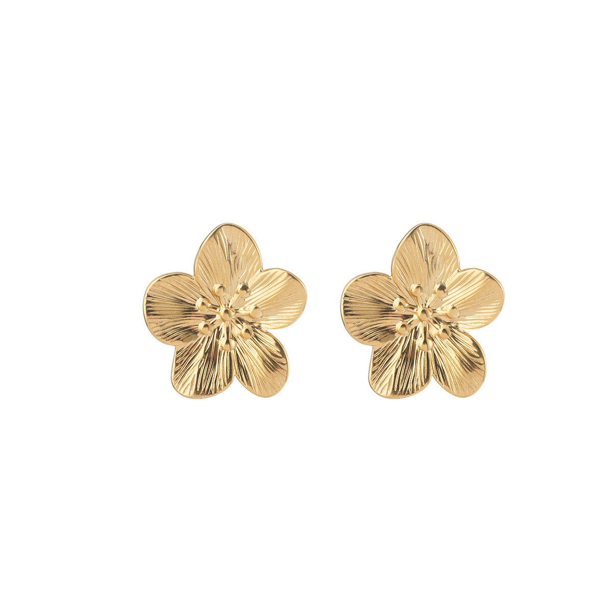 1 Pair Gold Flower Stud Earrings, Senior Sense Temperament, Niche Design, Fashion All-Match Jewelry For Women