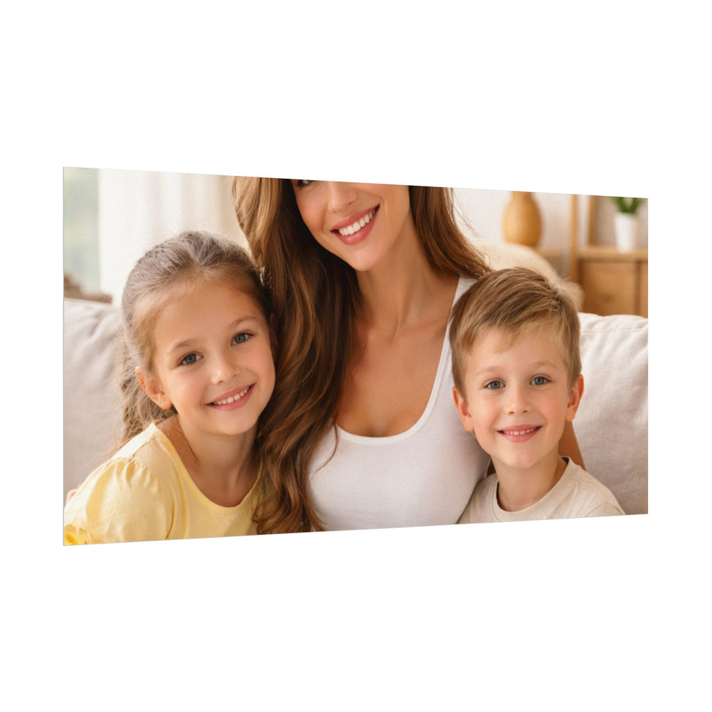 Matte Watercolor Photo Poster — Textured Family Portrait Art Print