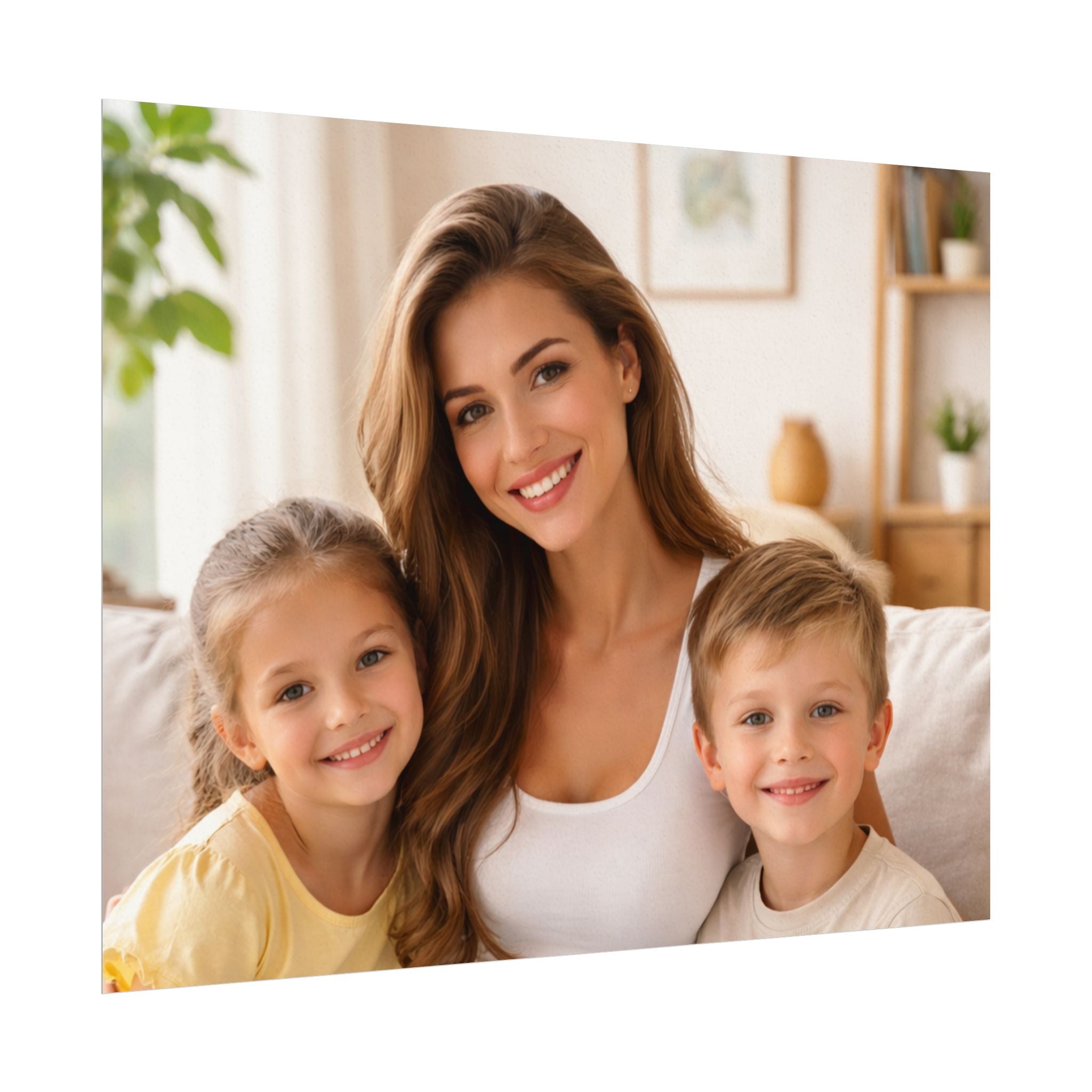 Matte Watercolor Photo Poster — Textured Family Portrait Art Print