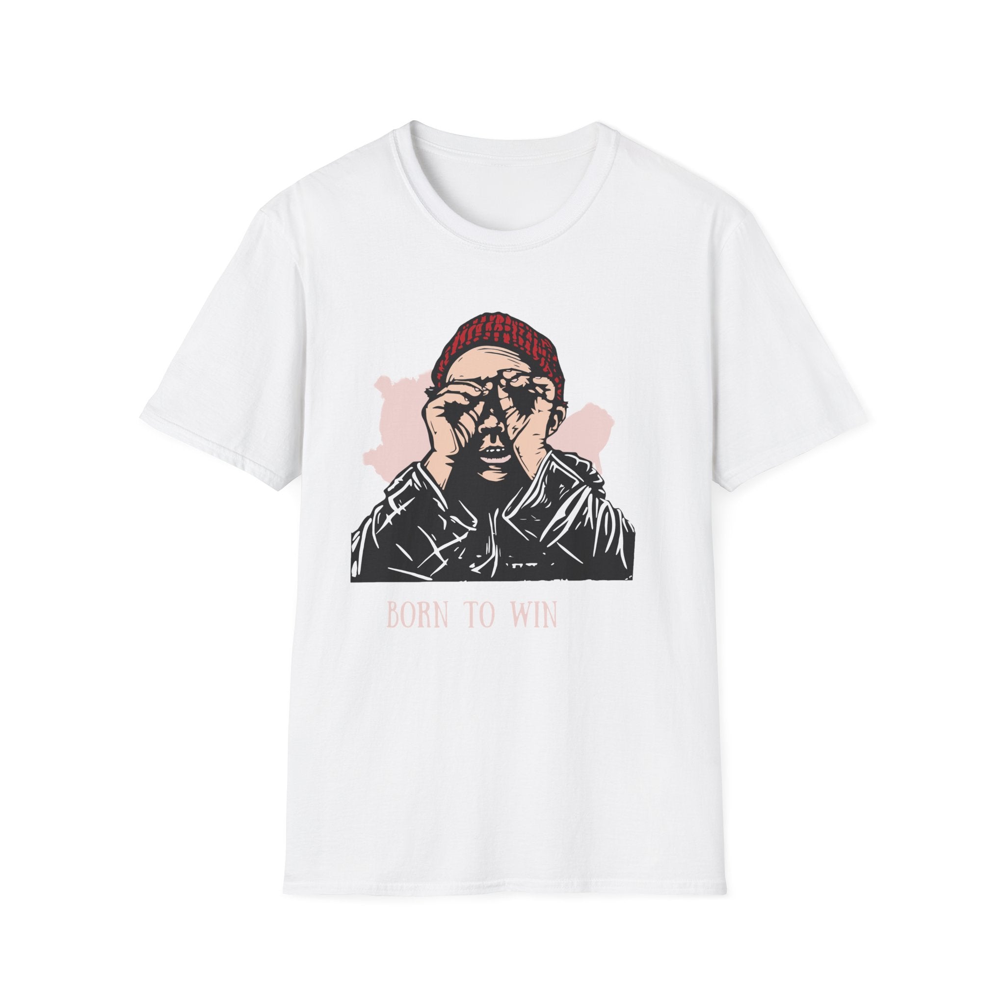 Graphic T-Shirt — 'Born to Win' Beanie Portrait Tee