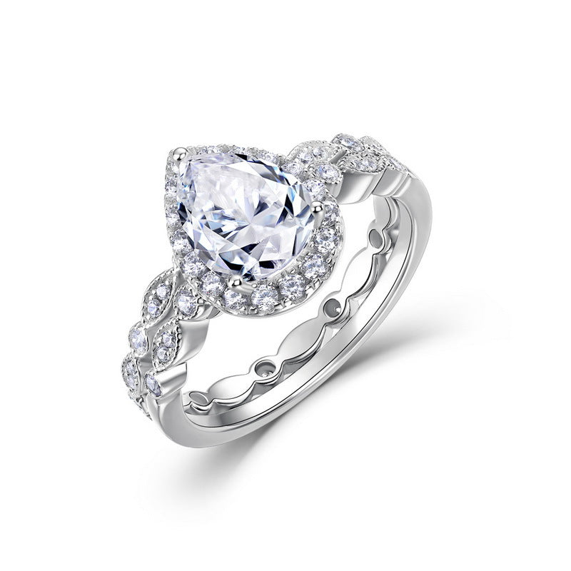 Affordable Luxury Waterdrop Moissanite Ring Fashionable And Versatile