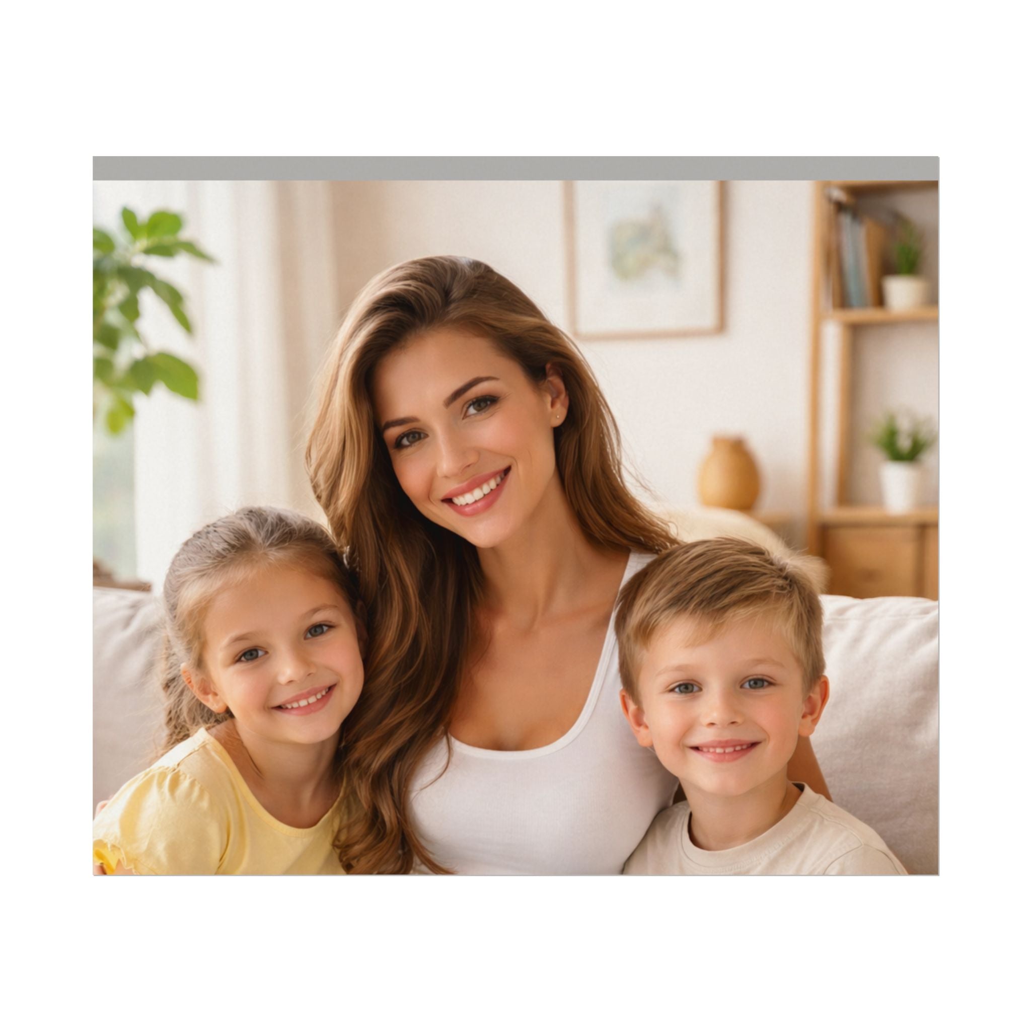 Matte Watercolor Photo Poster — Textured Family Portrait Art Print