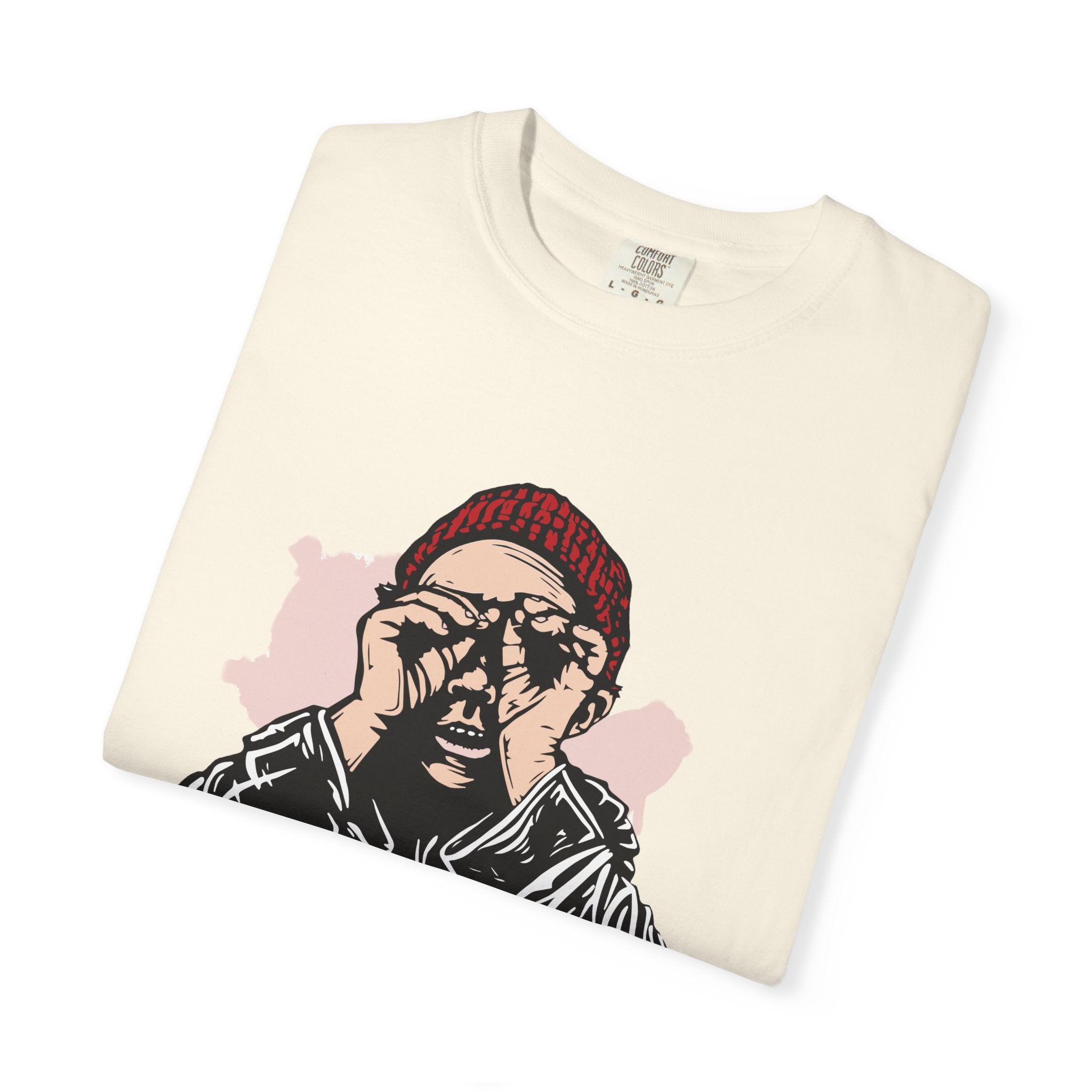T-Shirt — 'Born to Win' Retro Beanie Portrait Graphic