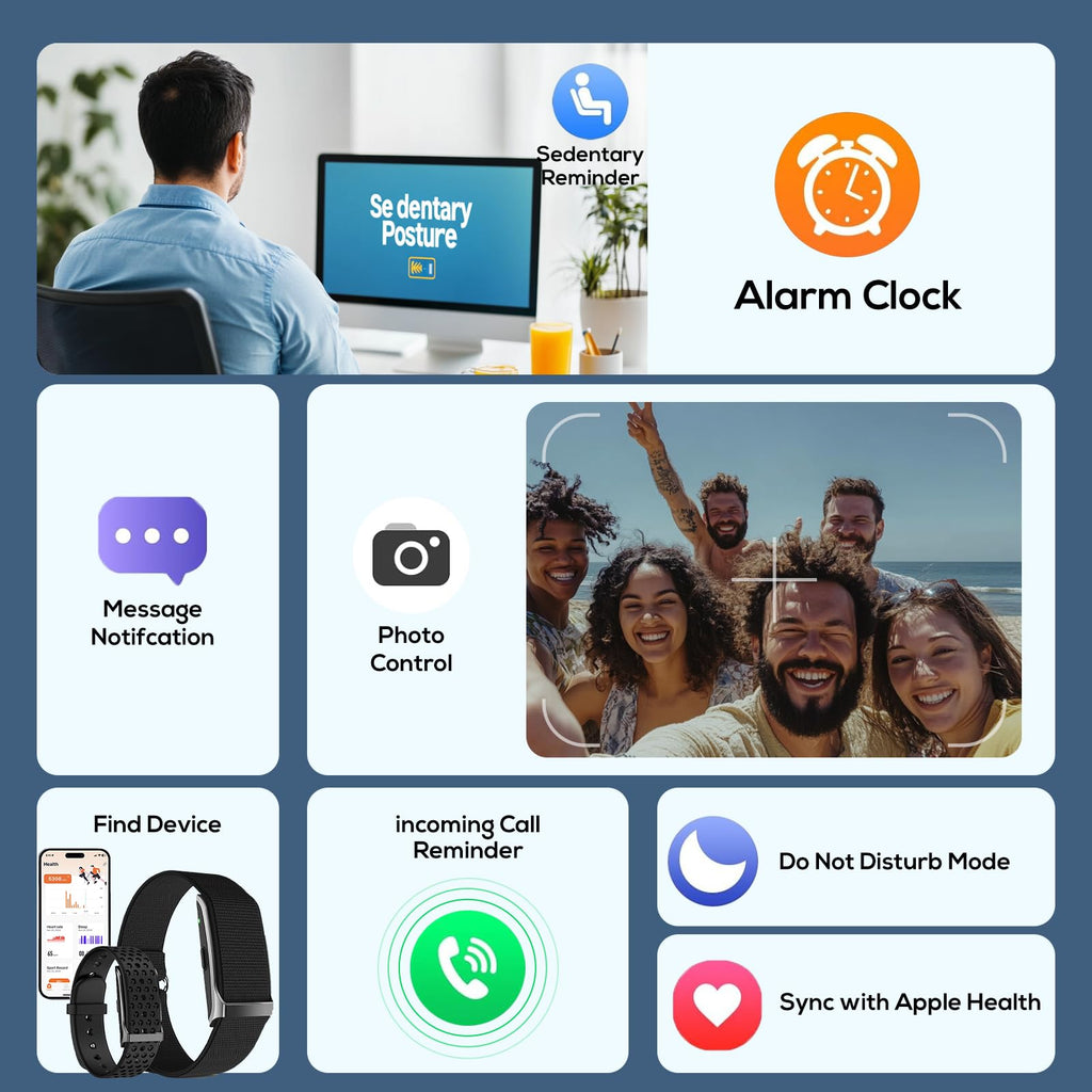 Health Smart Bracelet, Activity & Fitness Trackers/SpO2/ Heart Rate / Blood Pressure/ Sleep Stress/IP68 Waterproof for120 Sport Modes,Automatic Monitoring Wearable Fitness Tracker Comes With Free App