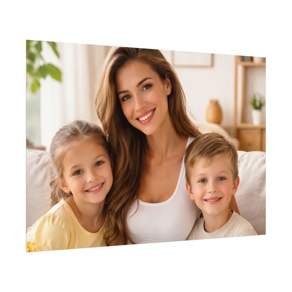 Matte Watercolor Photo Poster — Textured Family Portrait Art Print