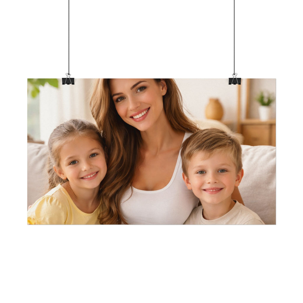 Matte Watercolor Photo Poster — Textured Family Portrait Art Print