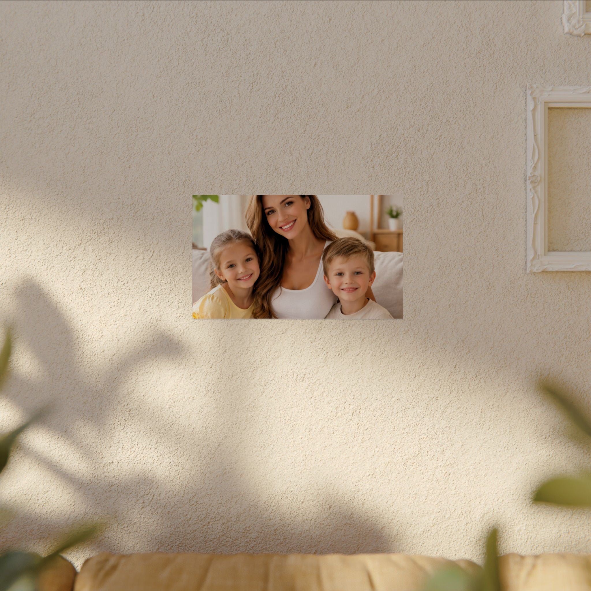 Matte Watercolor Photo Poster — Textured Family Portrait Art Print