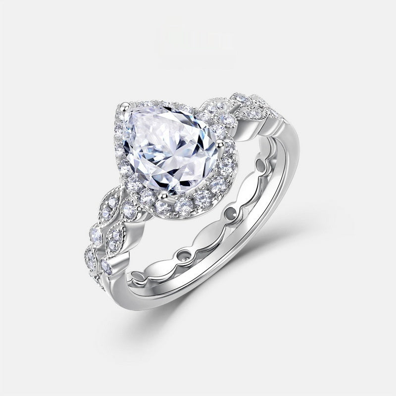 Affordable Luxury Waterdrop Moissanite Ring Fashionable And Versatile